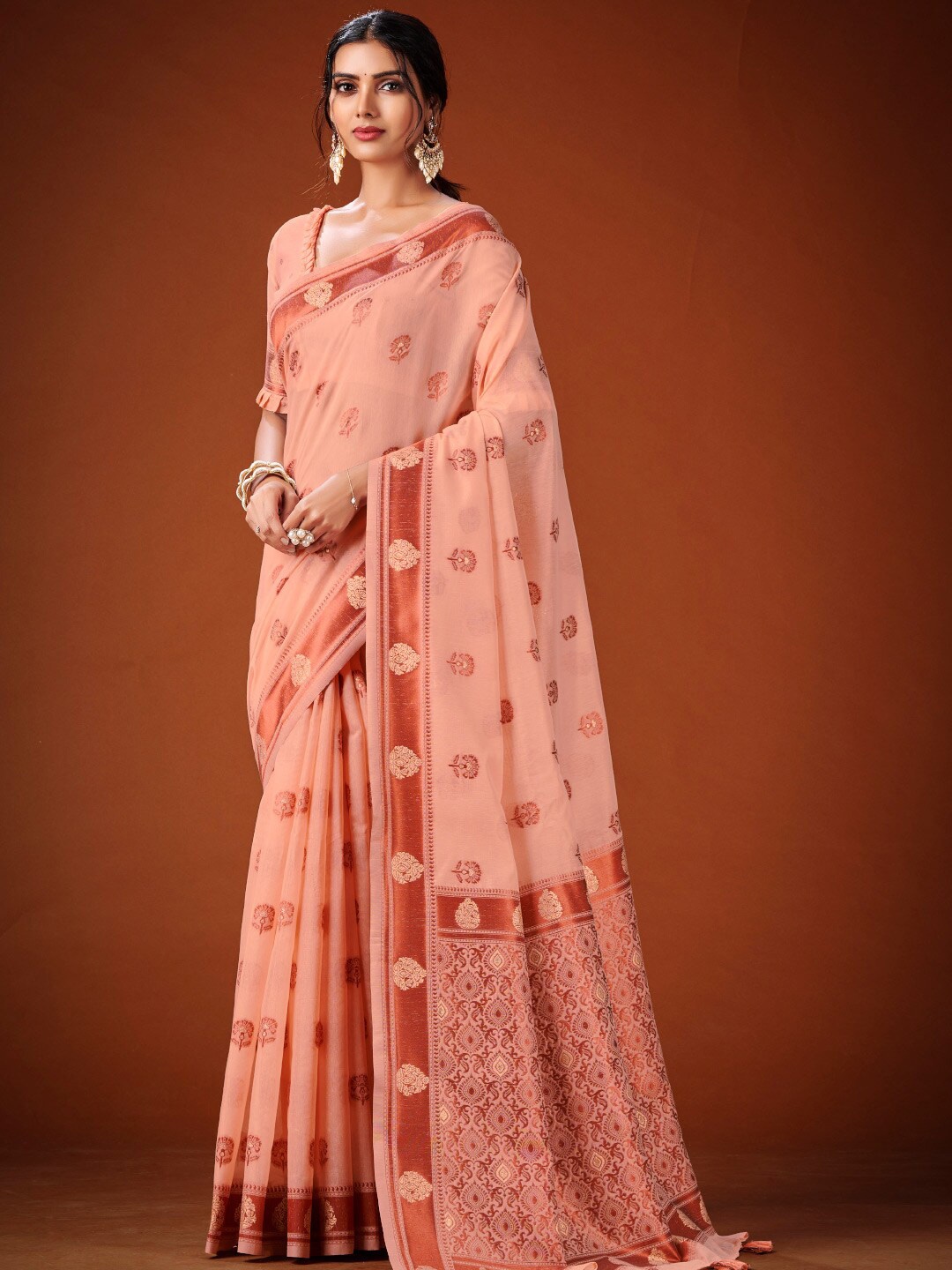 

KARAGIRI Floral Woven Design Saree, Pink