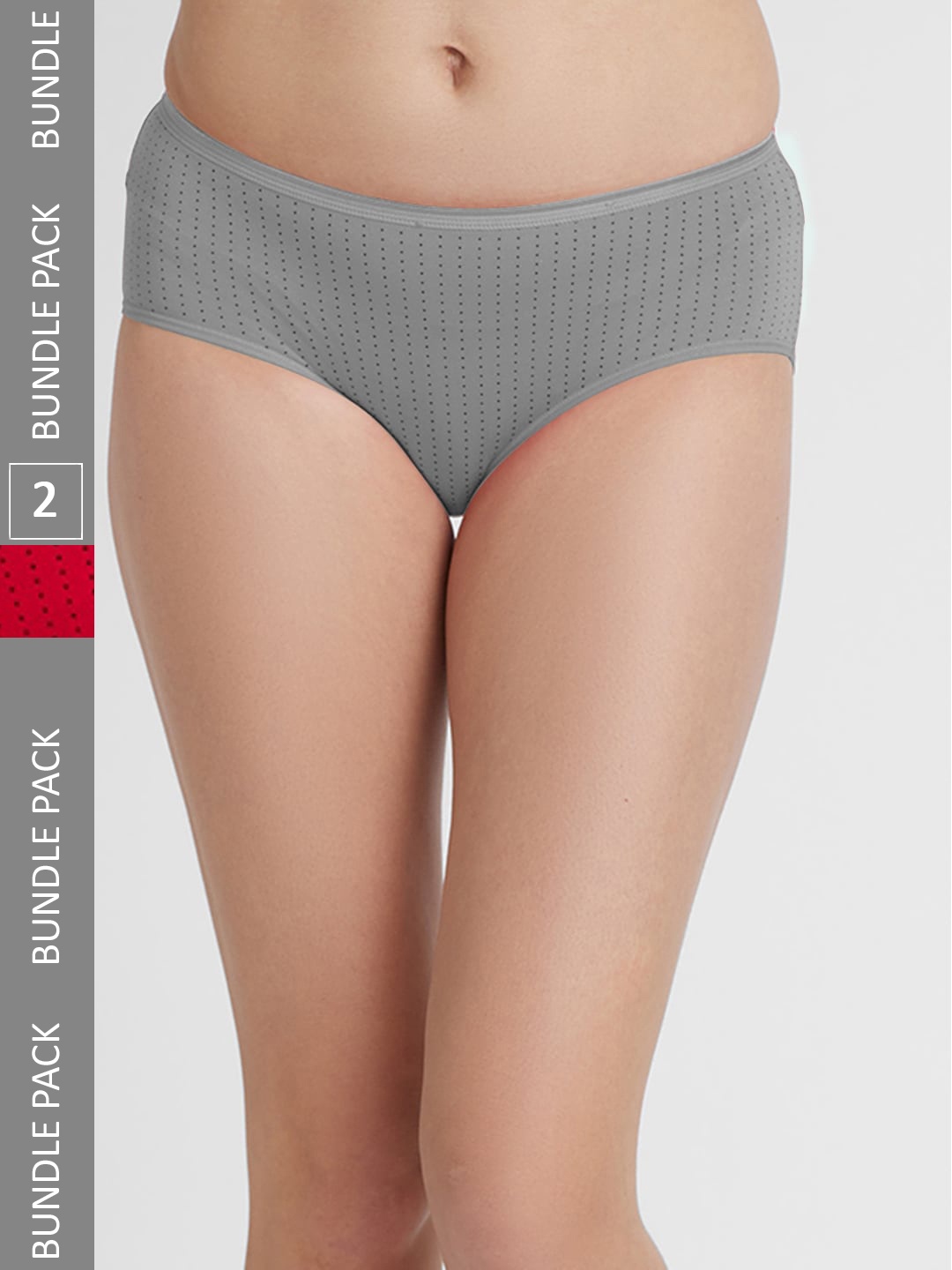 

FashionRack Women Pack Of 2 Assorted Cotton Mid-Rise Hipster Briefs- 6048 _RLG