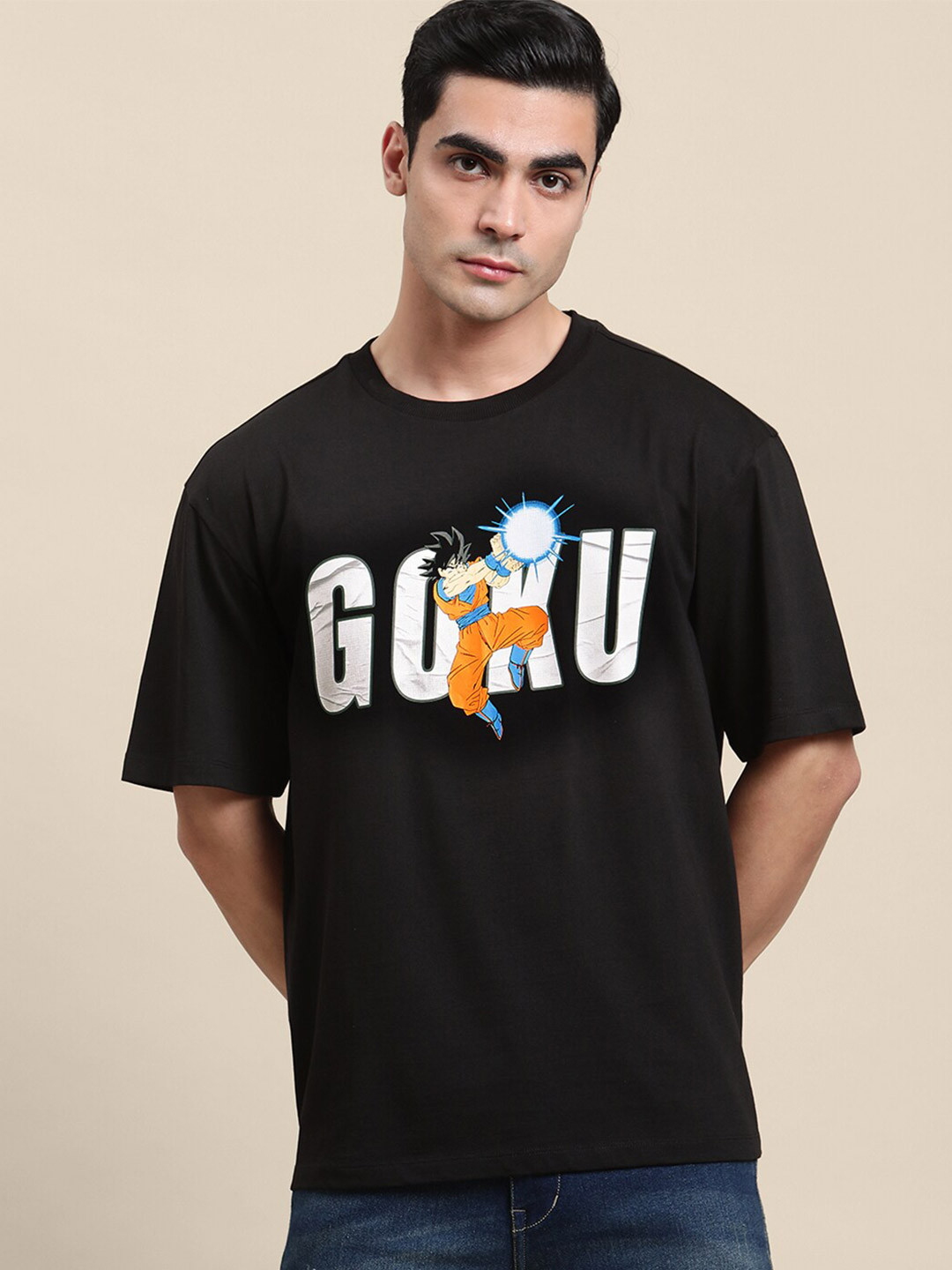 

Free Authority Dragon Ball Z-Printed Cotton Loose Fit T-shirt, Black