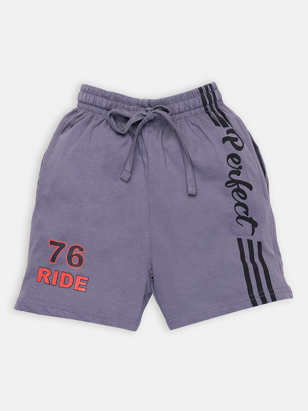 

AMUL Kandyfloss Boys Mid-Rise Pure Cotton Shorts, Grey