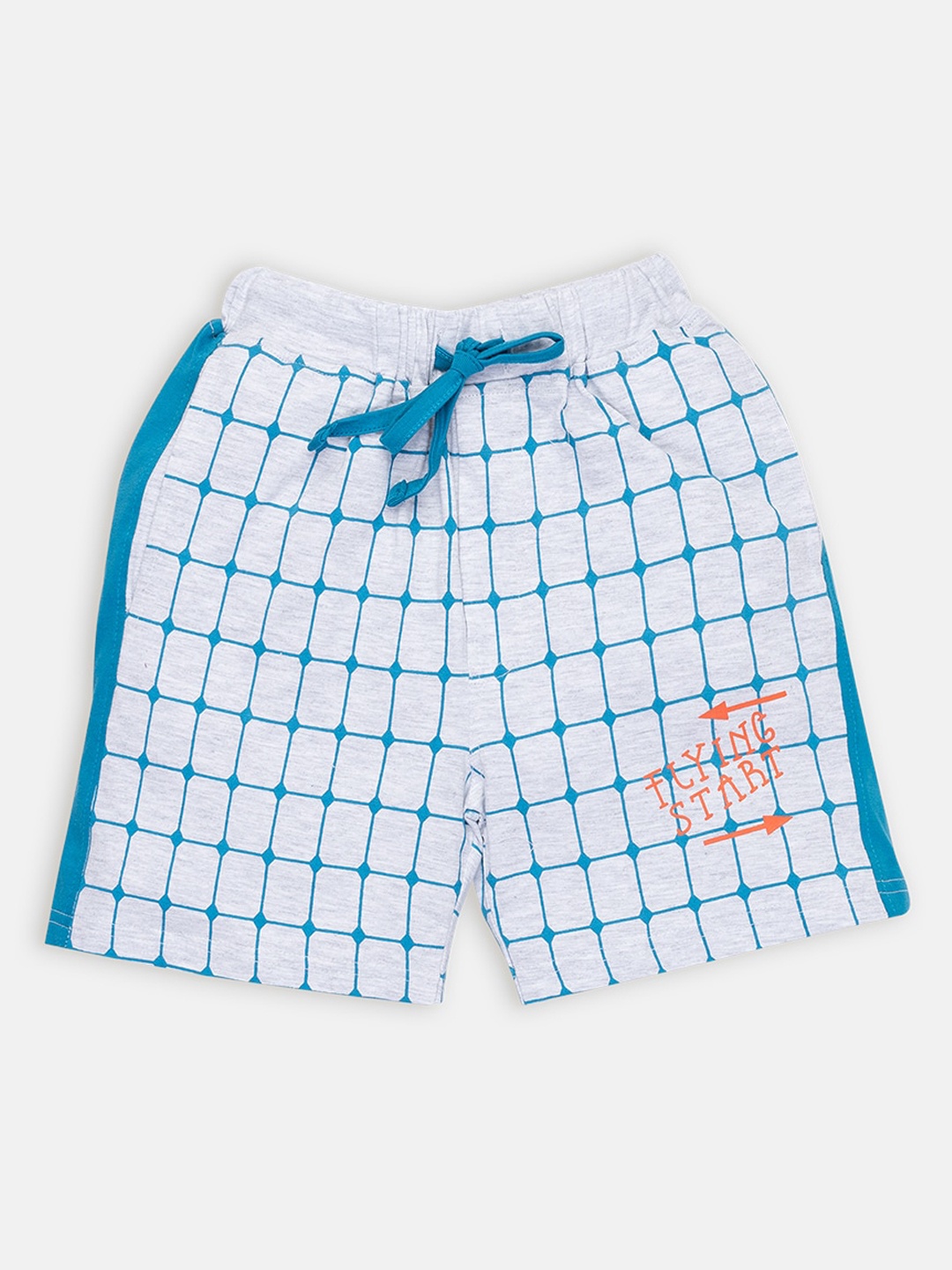 

AMUL Kandyfloss Boys White Checked Shorts