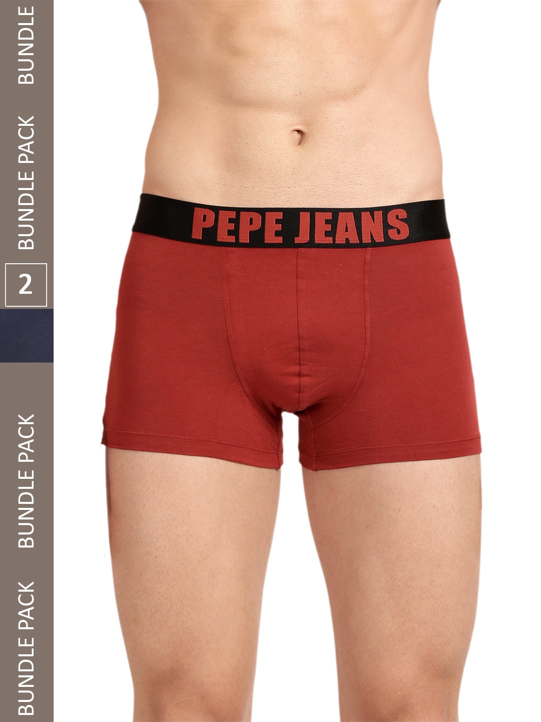 

Pepe Jeans Men Pack Of 2 Outer Elastic Cotton Trunks, Maroon