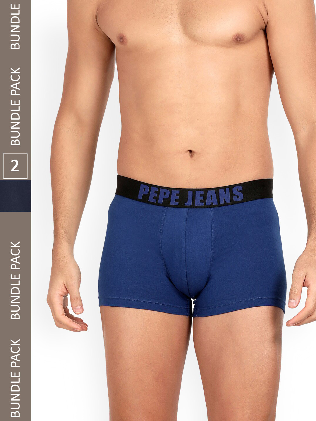 

Pepe Jeans Pack Of 2 Outer Elastic Cotton Trunks, Blue