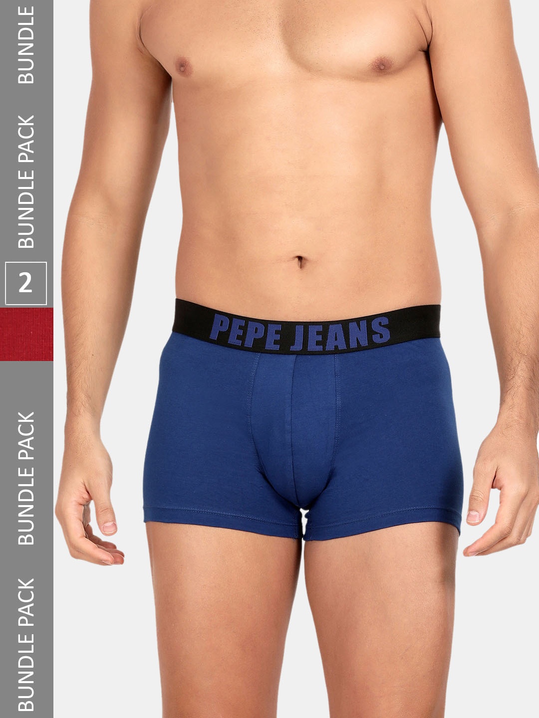

Pepe Jeans Men Pack Of 2 Outer Elastic Cotton Trunks, Red