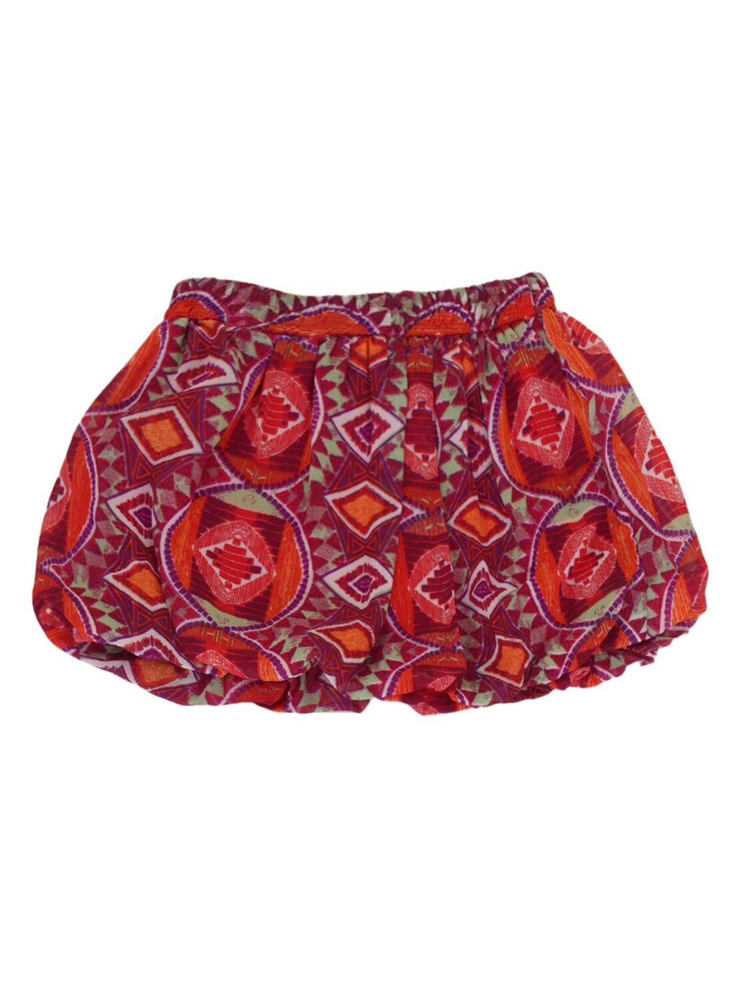 

Creative Kids Girls Geometric Printed Above Knee Balloon Skirts, Maroon