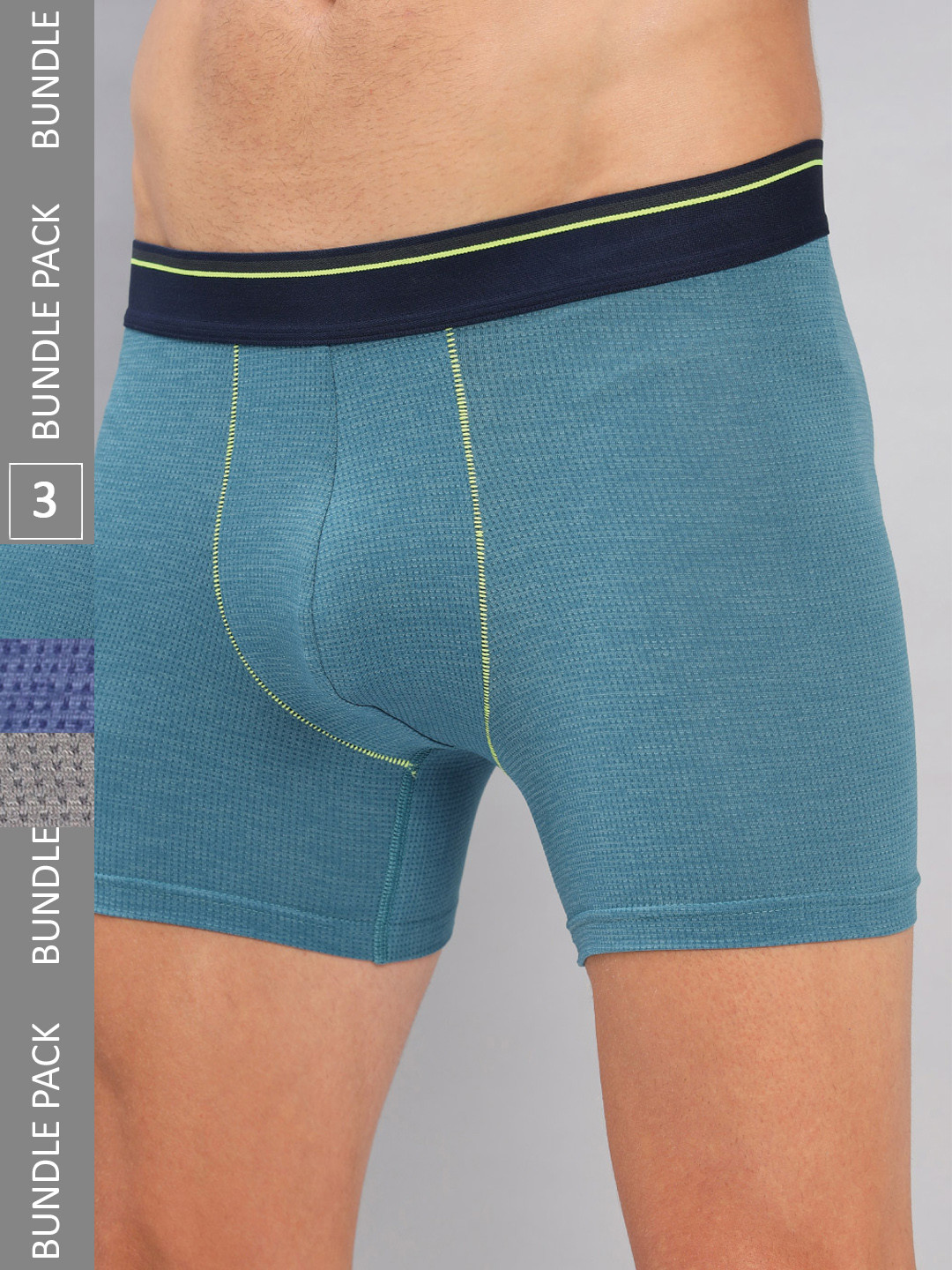 

Technosport Men Pack Of 3 Outer Elastic Trunks, Blue