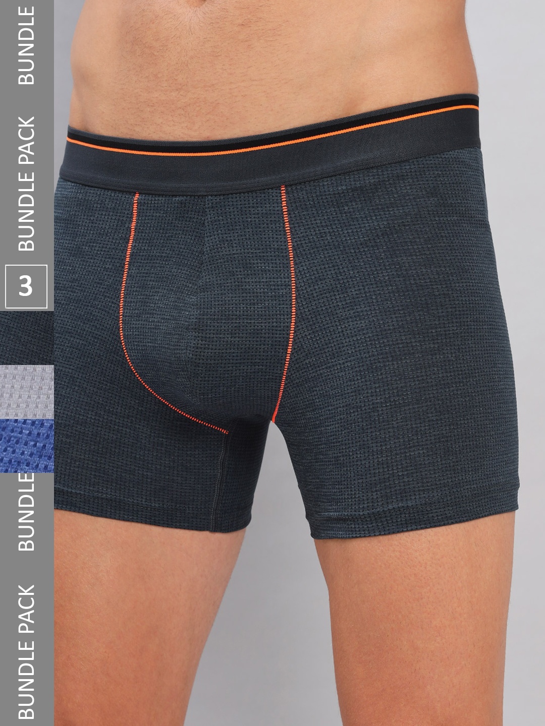

Technosport Men Pack Of 3 Anti Bacterial Outer Elastic Trunks- MIOR73AS1MED, Charcoal
