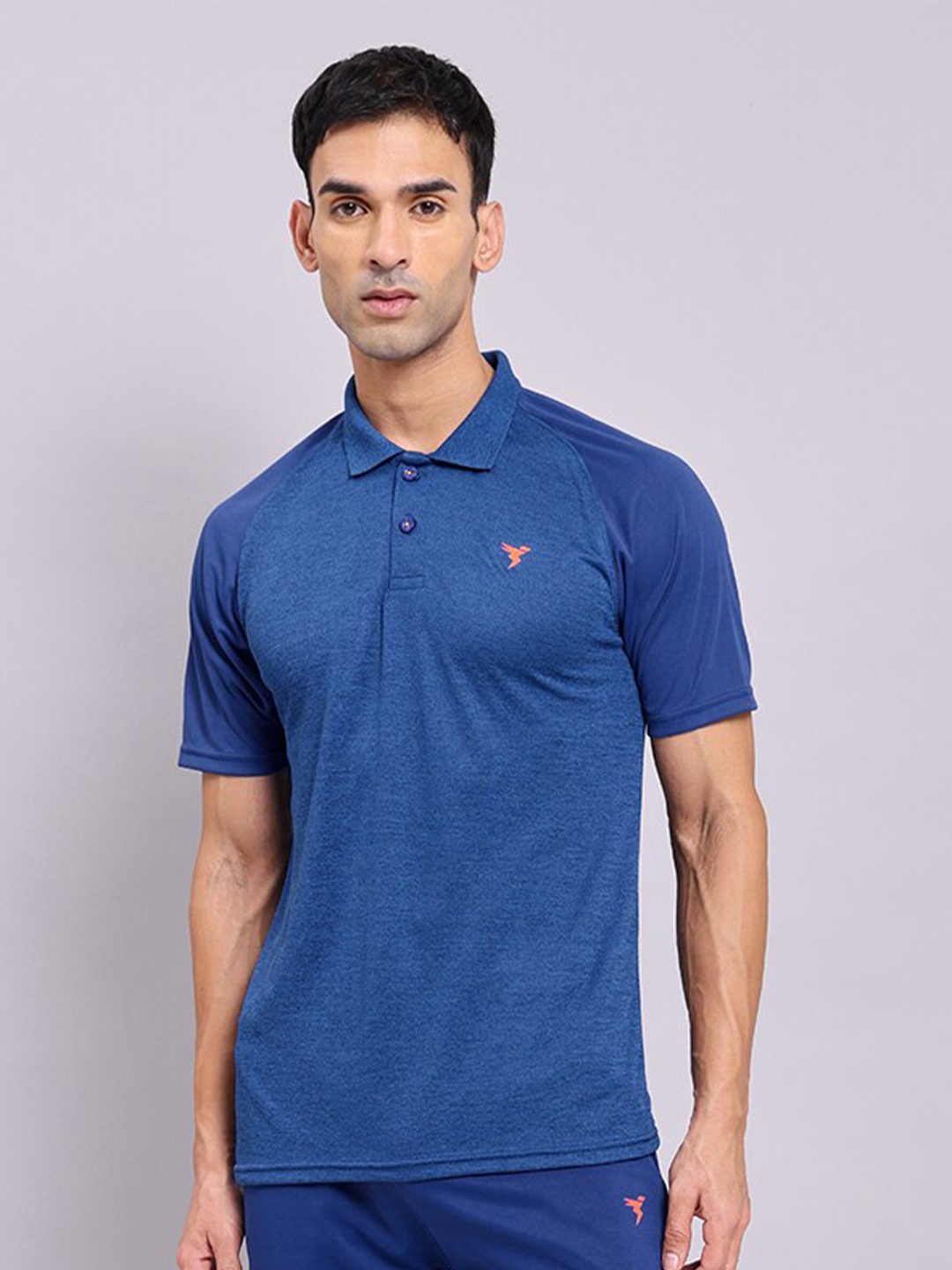 

Technosport Men Antimicrobial Slim Fit Polo T-shirt, Blue