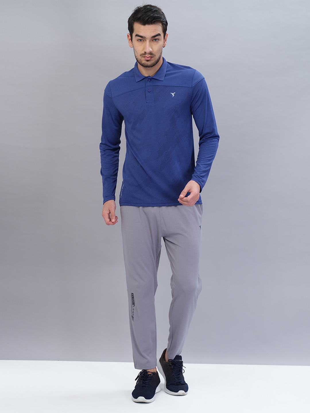 

Technosport Polo Collar Antimicrobial Training or Gym T-shirt, Blue