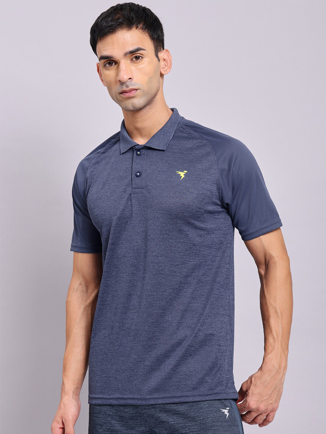 

Technosport Men Antimicrobial Slim Fit Polo T-shirt, Navy blue