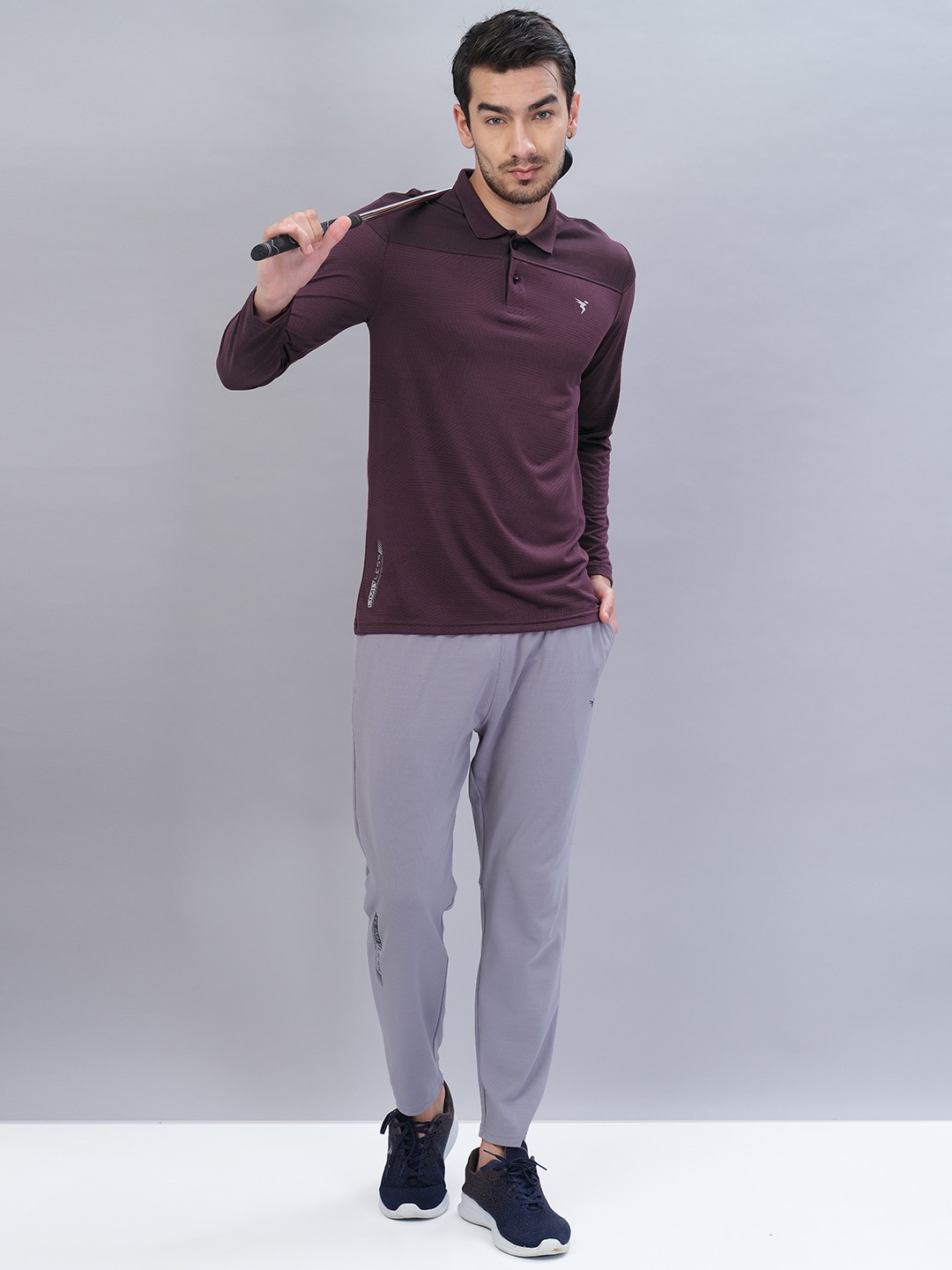 

Technosport Polo Collar Antimicrobial Training or Gym T-shirt, Burgundy
