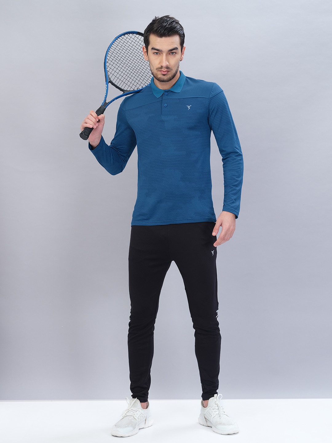 

Technosport Polo Collar Antimicrobial Training or Gym T-shirt, Teal