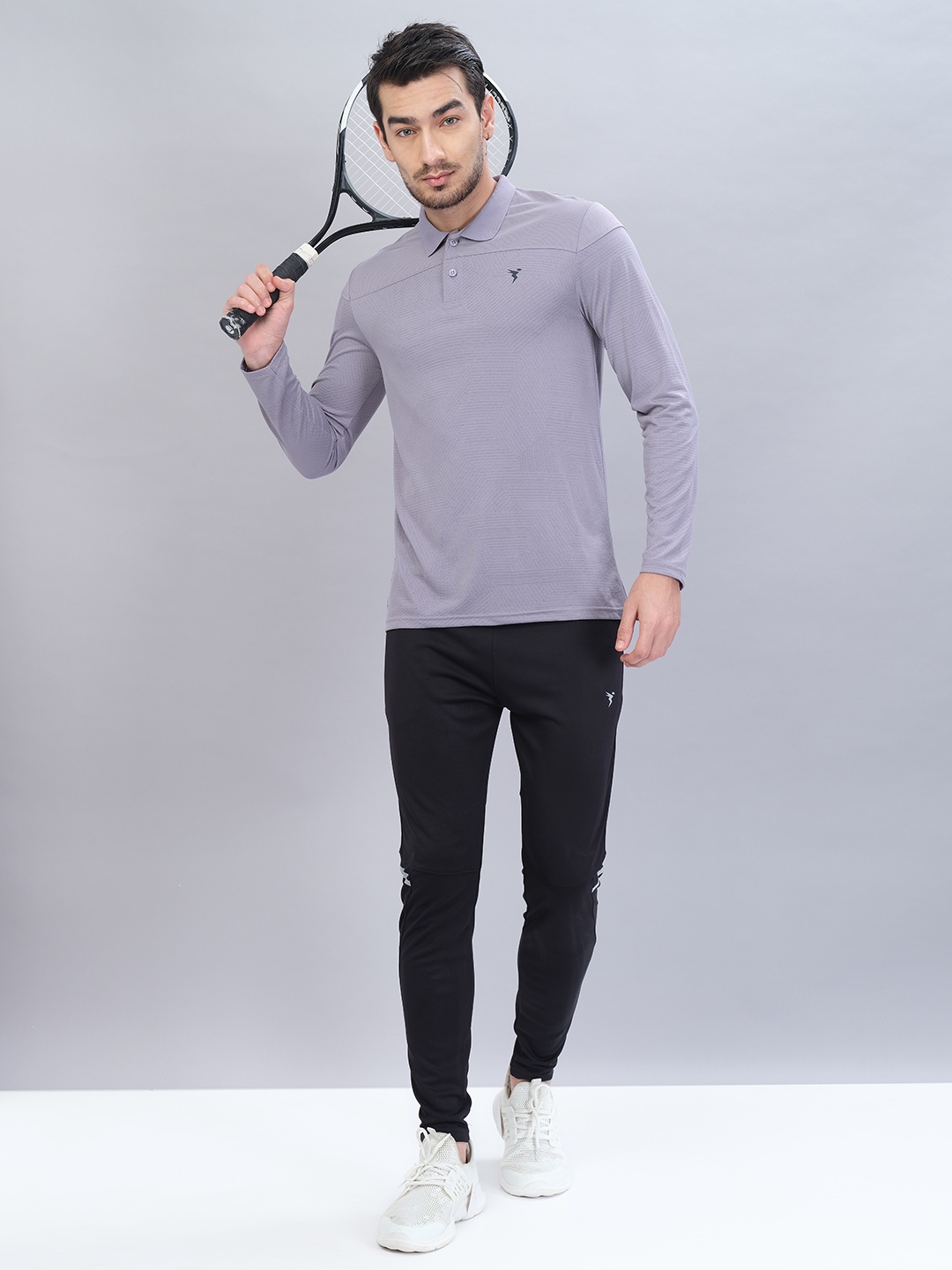 

Technosport Polo Collar Antimicrobial Training or Gym T-shirt, Grey