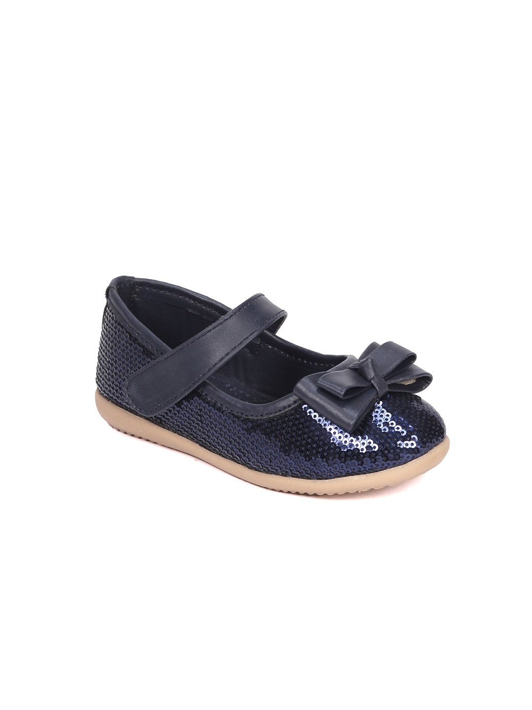

Lil Lollipop Girls Embellished Ballerinas with Bows Flats, Navy blue