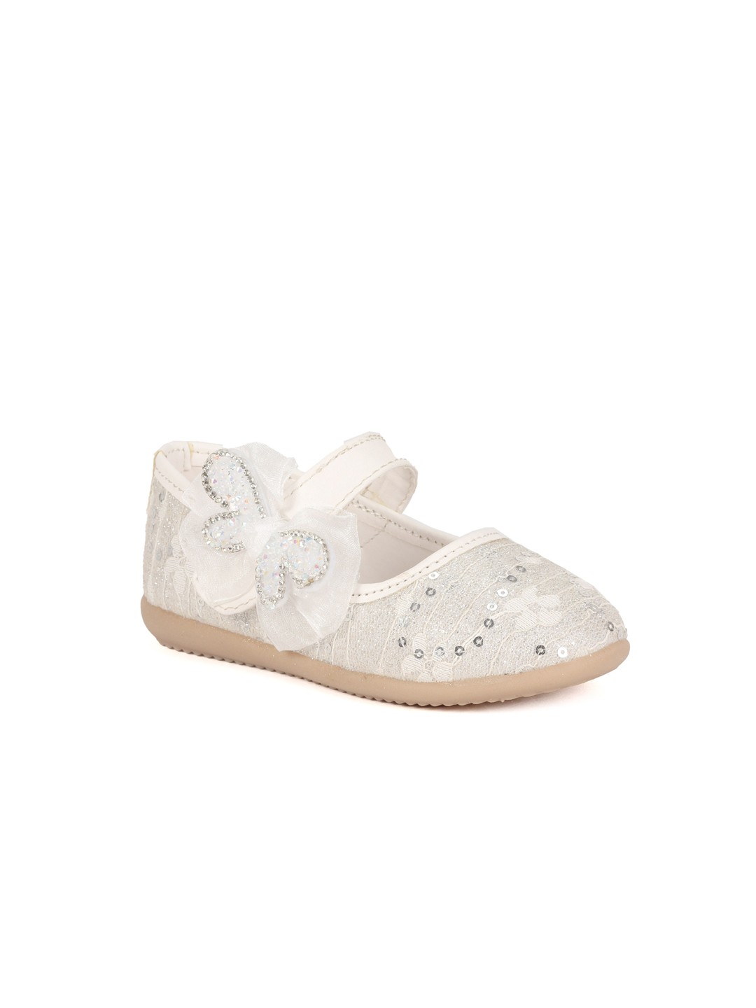 

Lil Lollipop Girls Embellished Ballerinas Flats, White