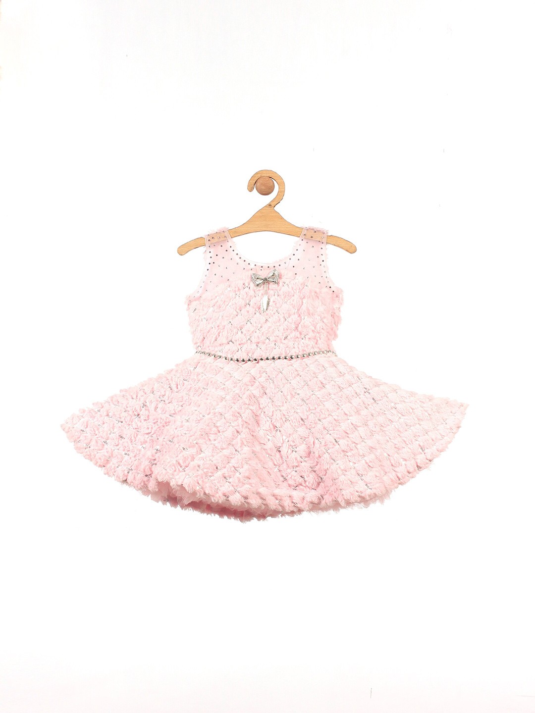 

Lil Lollipop Girls Self Design Fit & Flare Dress, Pink