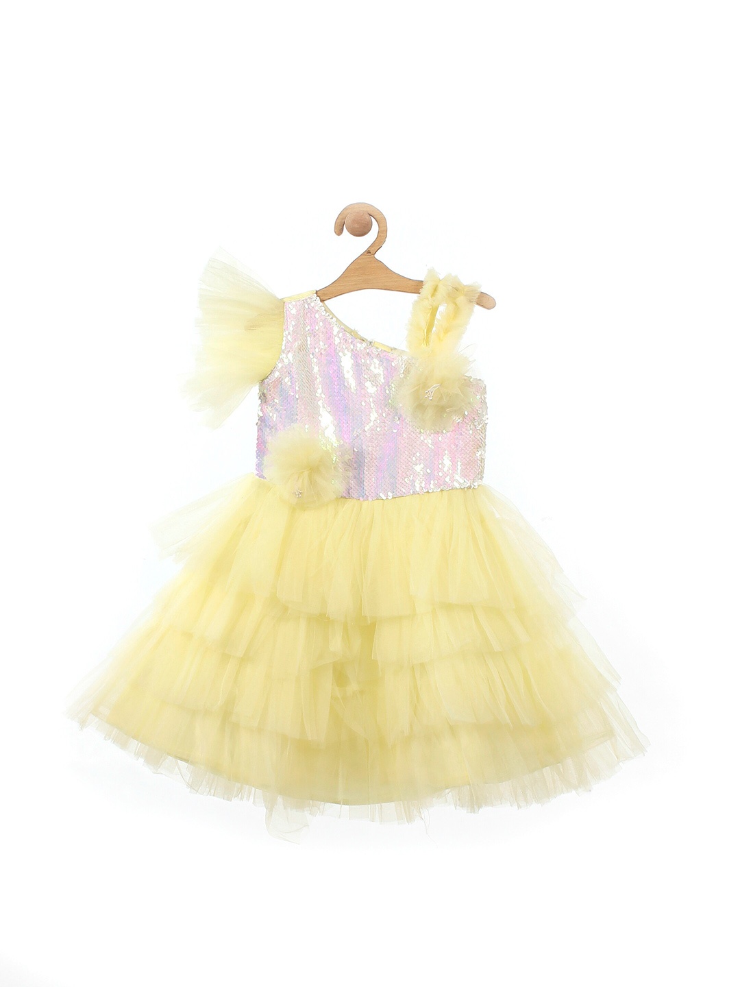 

Lil Lollipop Girls Embellished Sequined Fit & Flare Dress, Yellow