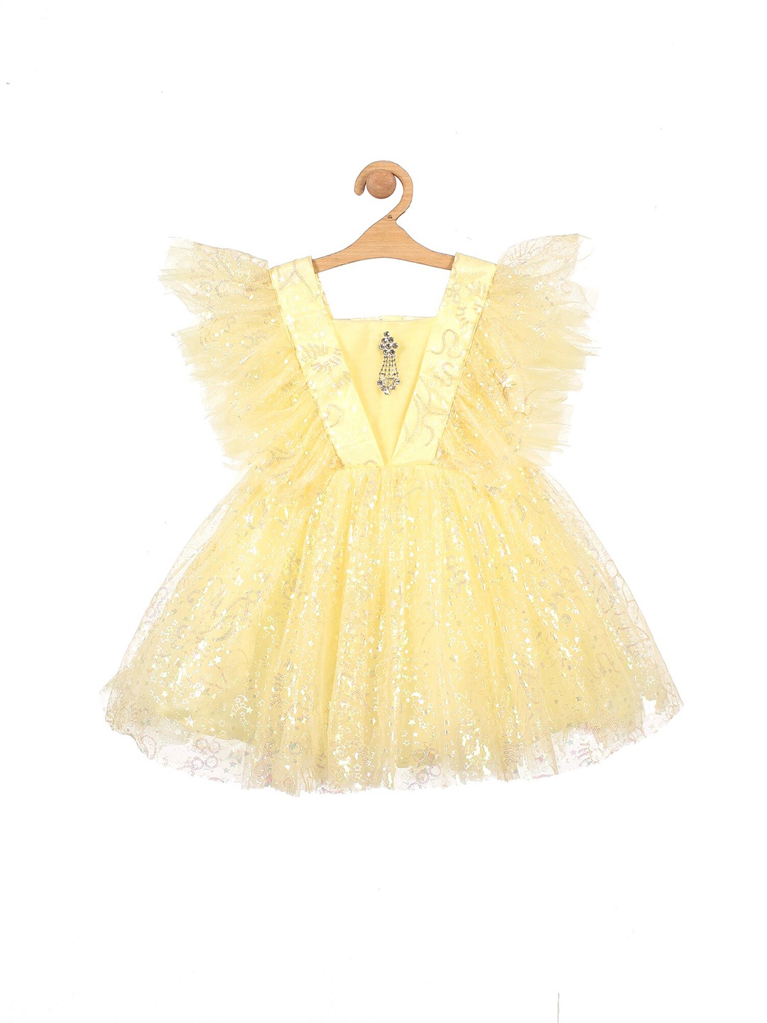 

Lil Lollipop Girls Embellished Sequined Fit & Flare Dress, Yellow