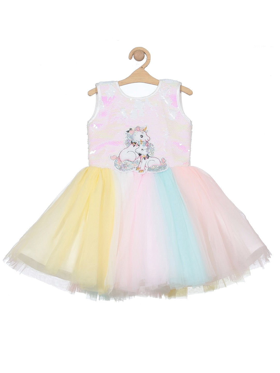 

Lil Lollipop Girls Embellished Sequined Fit & Flare Dress, Pink