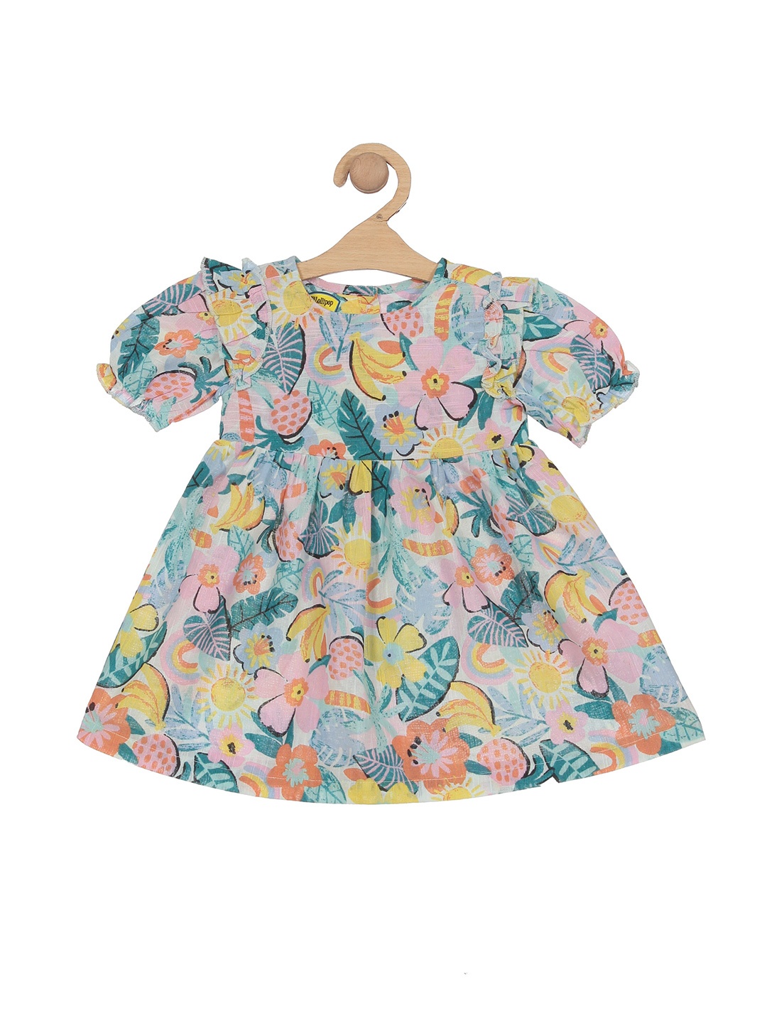 

Lil Lollipop Girls Floral Print Cotton Dress, Blue