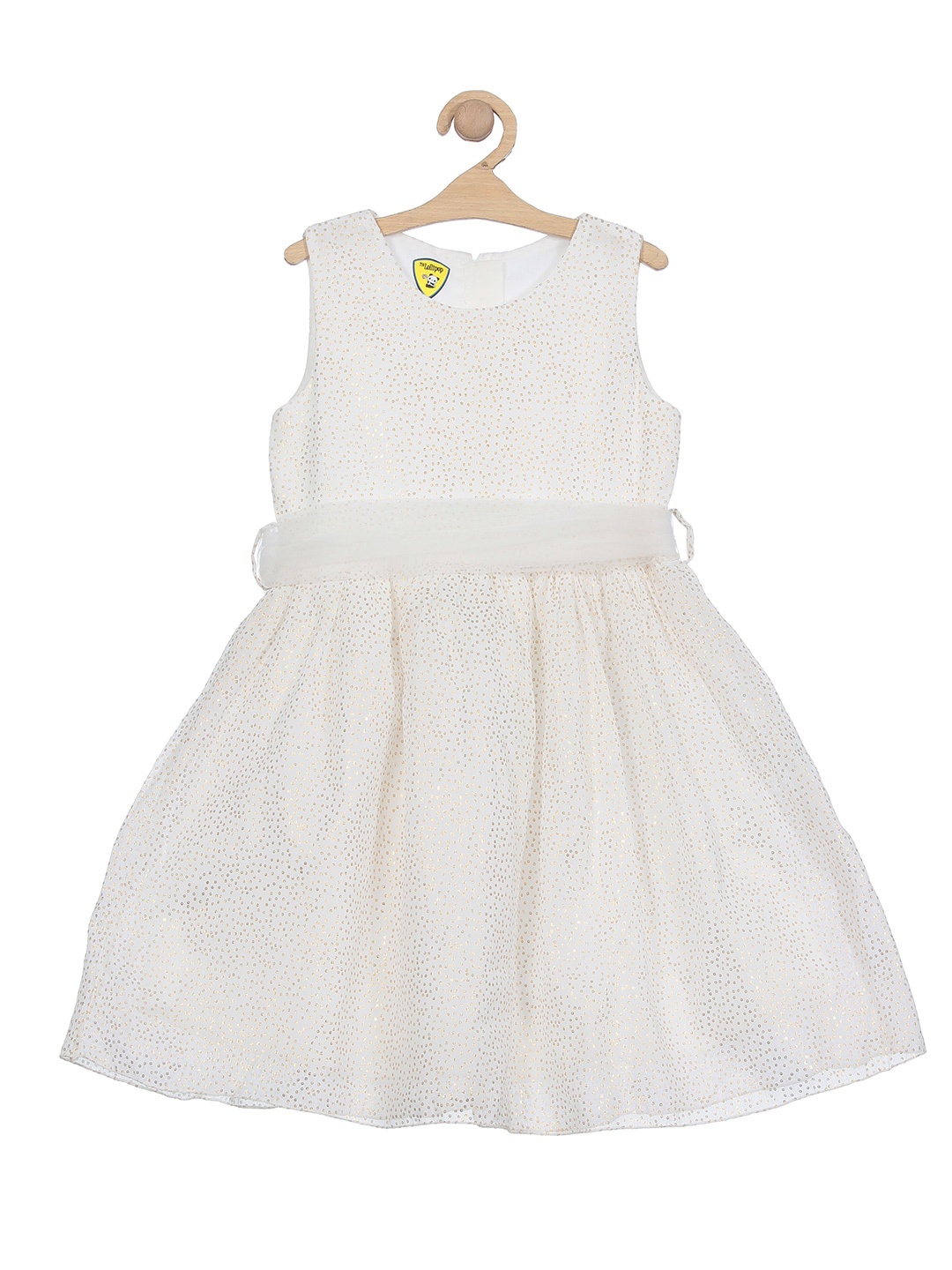 

Lil Lollipop Girls Sequined Belted Dress, White