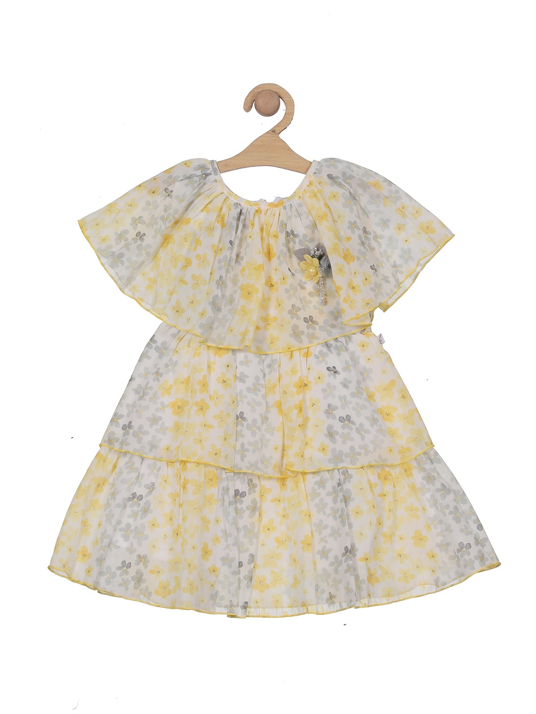 

Lil Lollipop Girls Flared Sleeves Floral Dress, Yellow