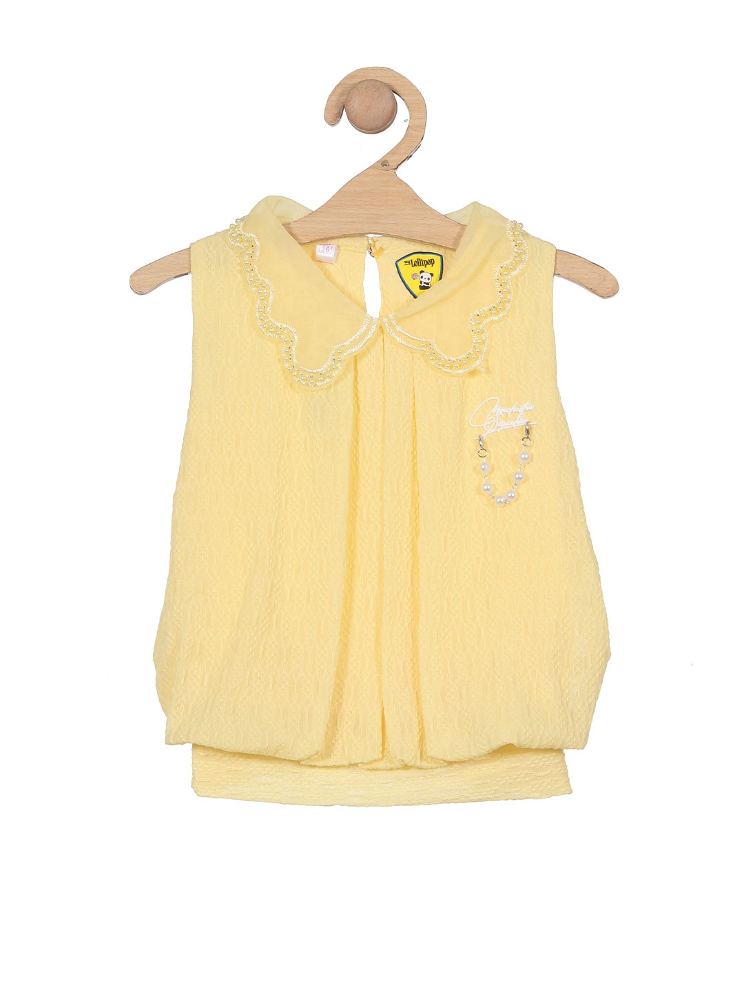 

Lil Lollipop Girls Peter Pan Collar Sleeveless Top, Yellow