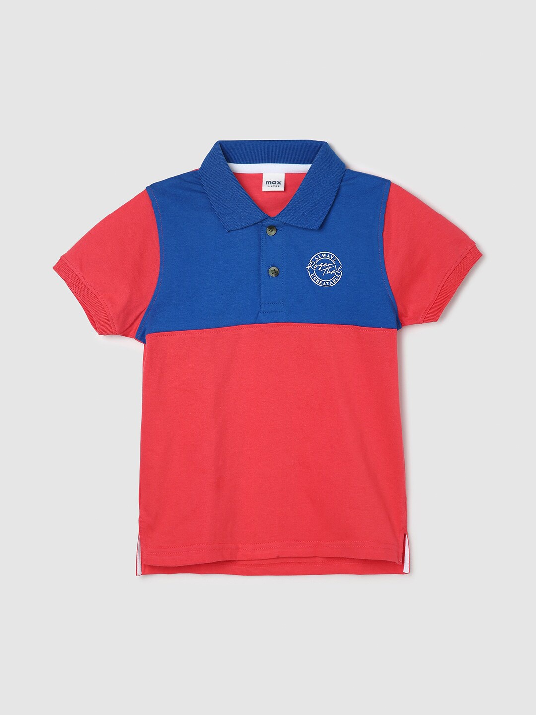 

max Boys Colourblocked Polo Collar T-shirt, Orange