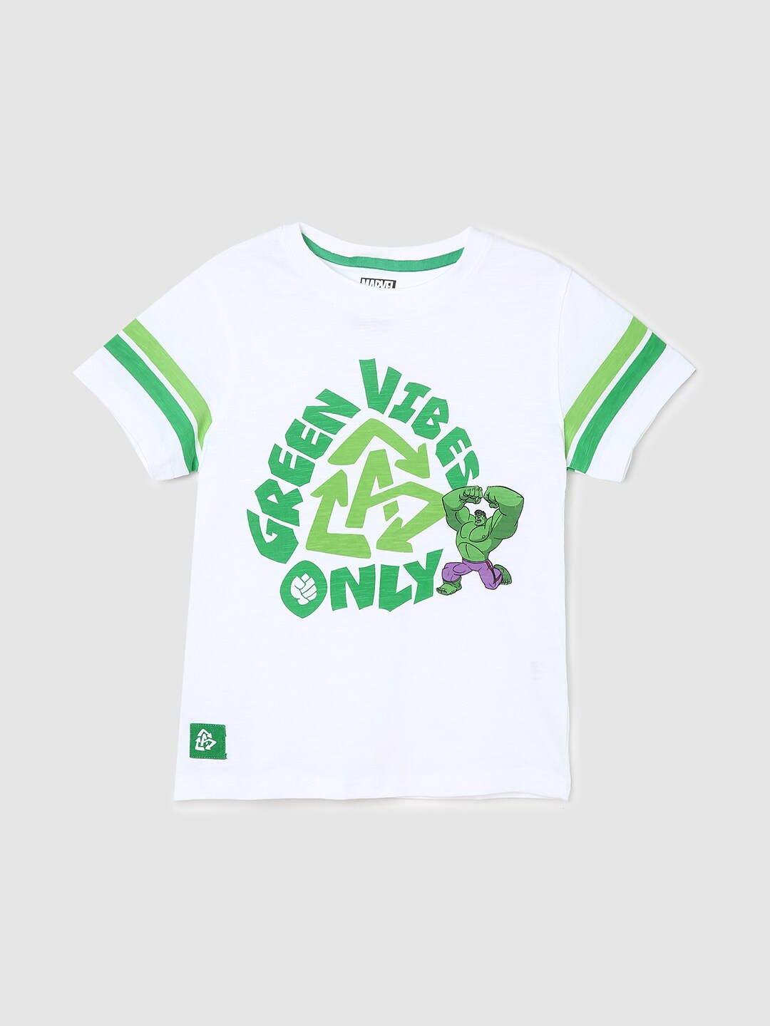 

max Boys Hulk Printed Cotton T-shirt, White