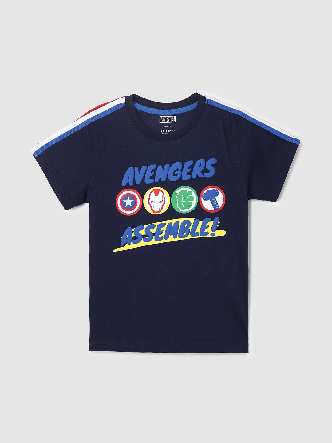 

max Boys Avengers Printed Pure Cotton T-shirt, Blue