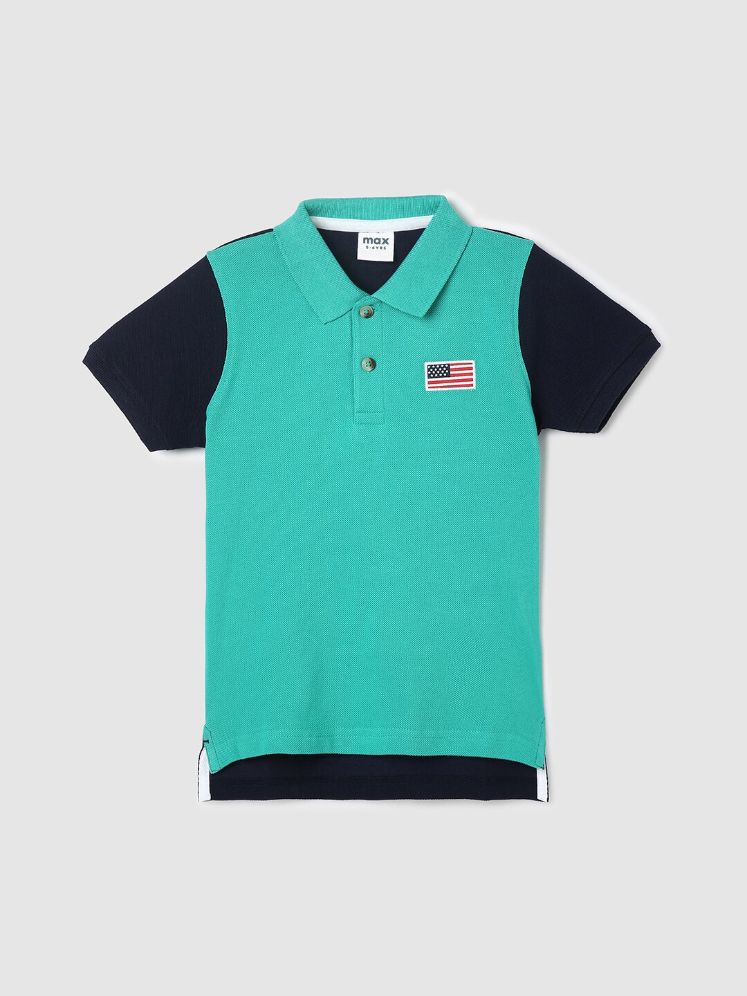 

max Boys Polo Collar Cotton T-shirt, Sea green