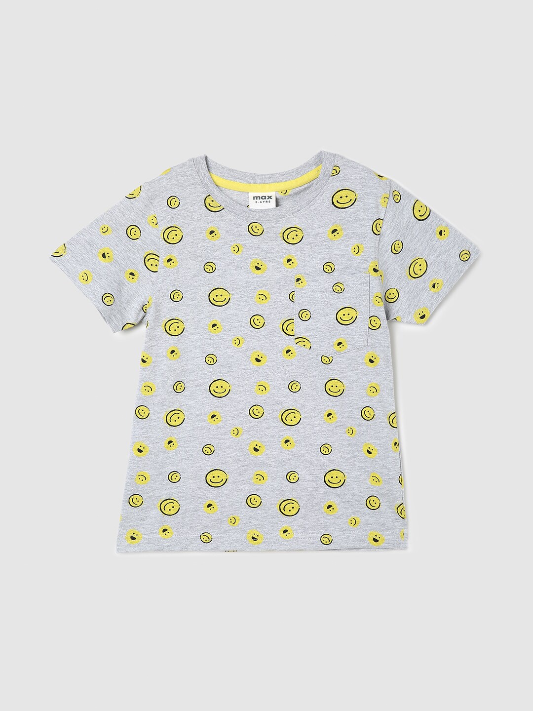 

max Boys Conversational Printed T-shirt, Grey