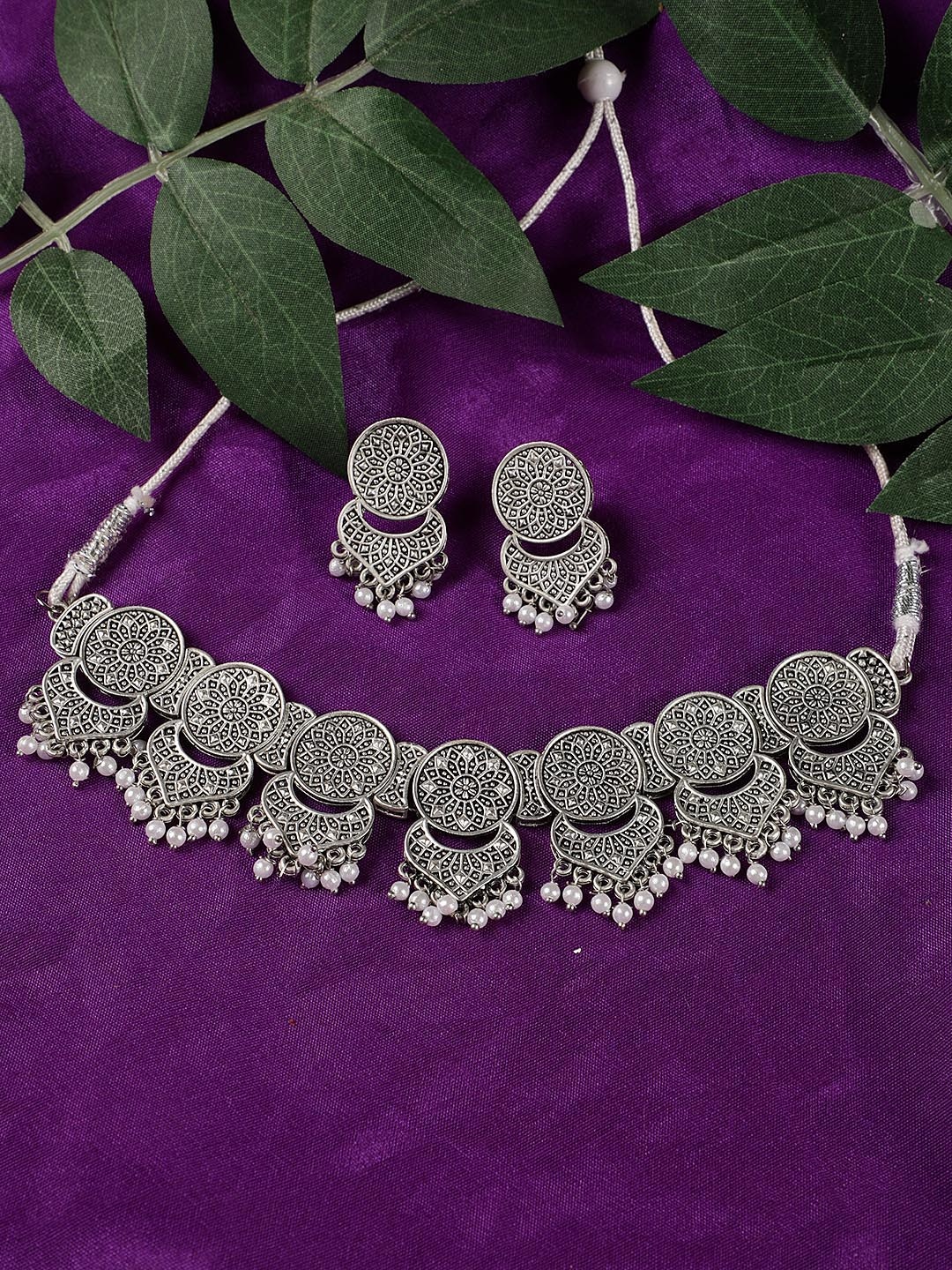 

Jazz and Sizzle Silver-Plated Pearls Beaded Jewellery Set