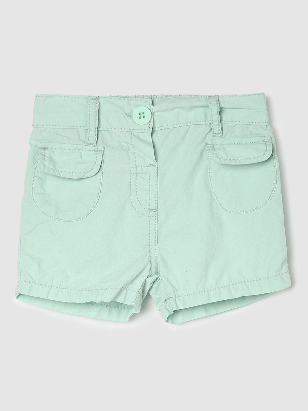 

max Girls Cotton Regular Fit Shorts, Green