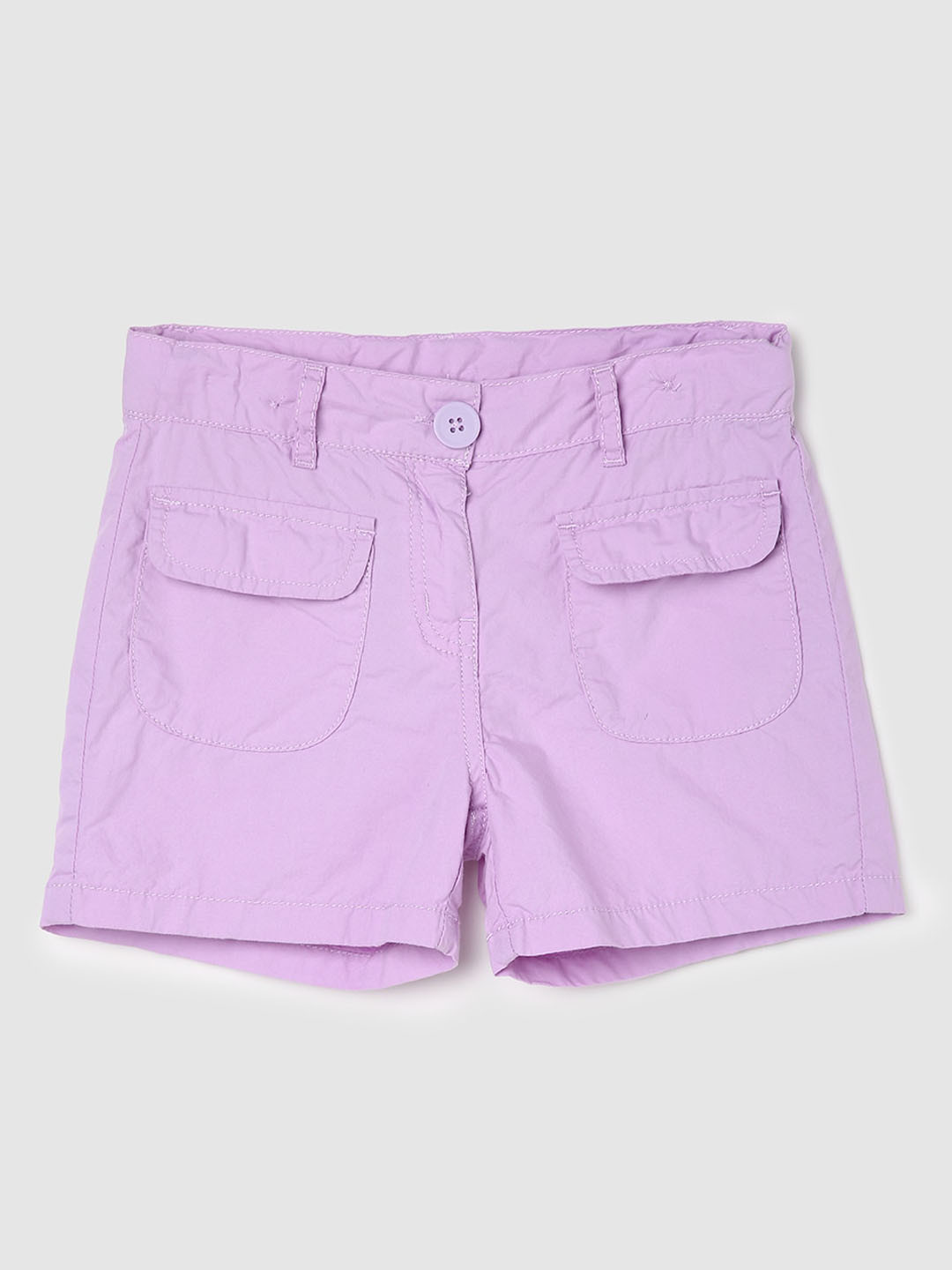 

max Girls Mid-Rise Pure Cotton Regular Shorts, Purple