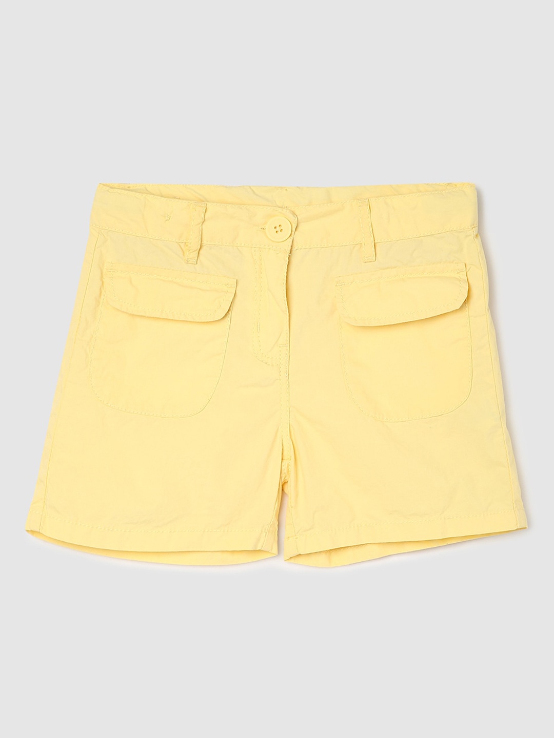 

max Girls Cotton Mid-Rise Regular Fit Shorts, Yellow