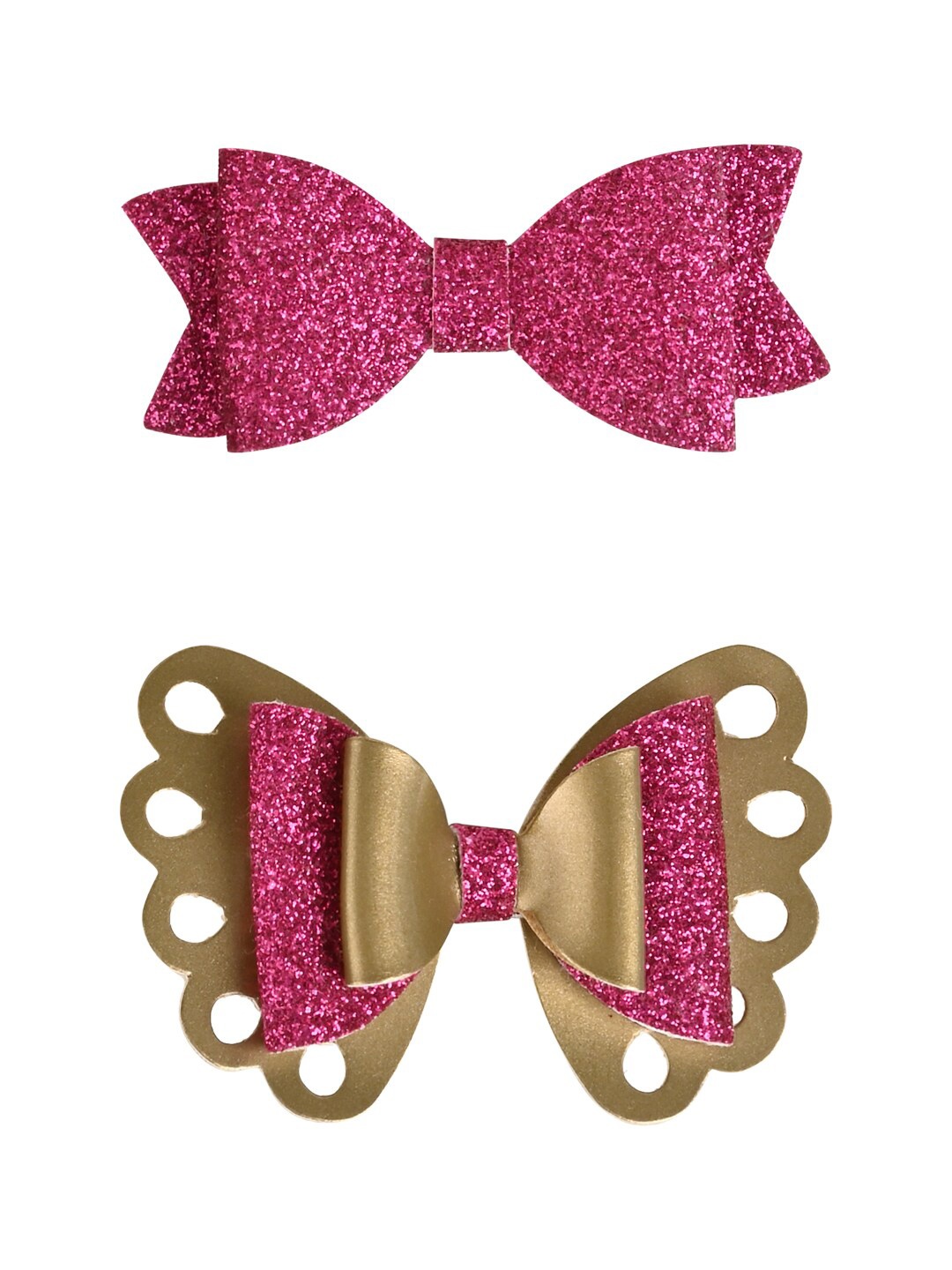 

Aye Candy Girls 2Pcs Embellished Butterfly Bow Alligator Hair Clip, Pink