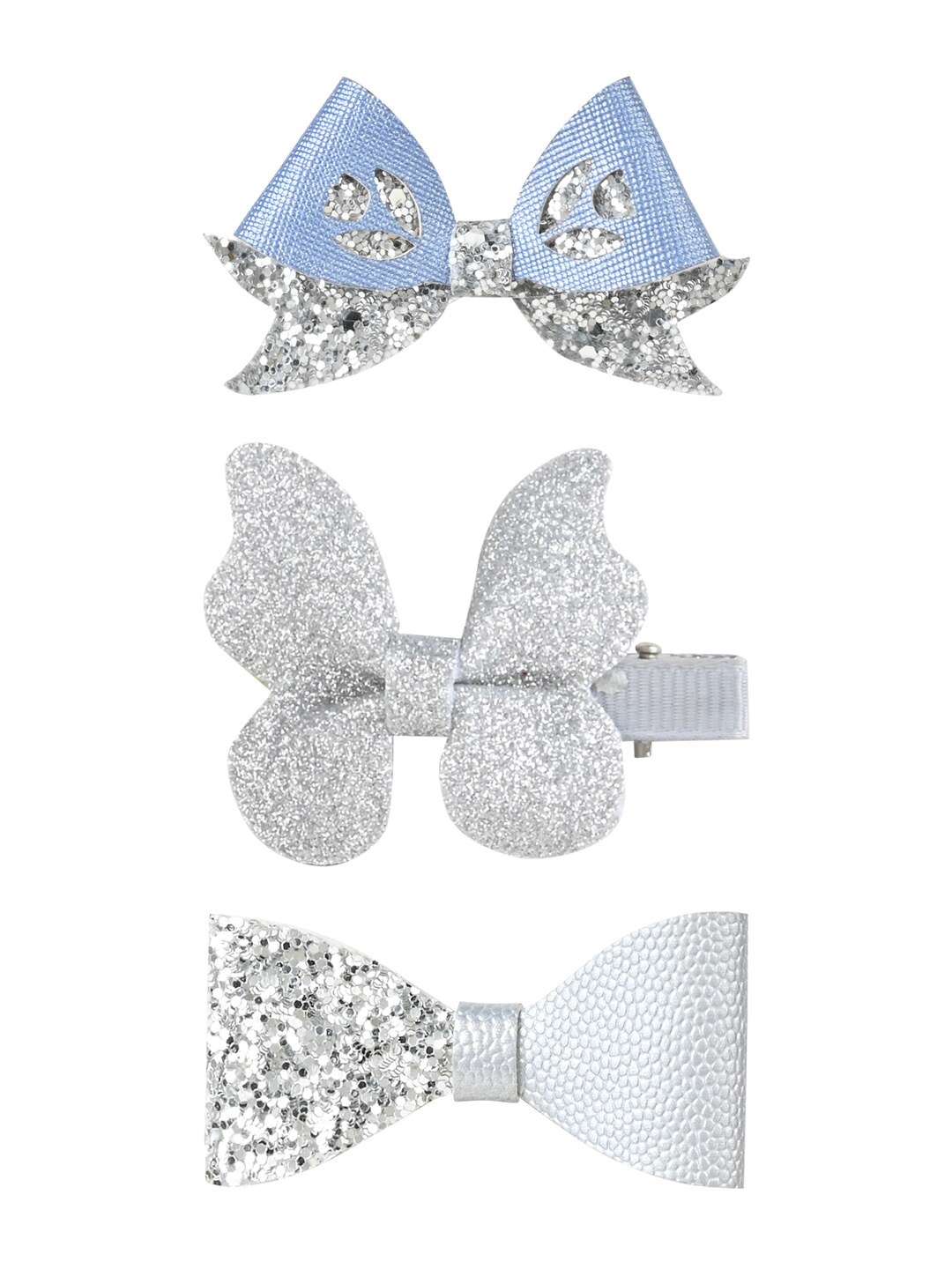 

Aye Candy Girls Set of 3 Alligator Hair Clips, Silver