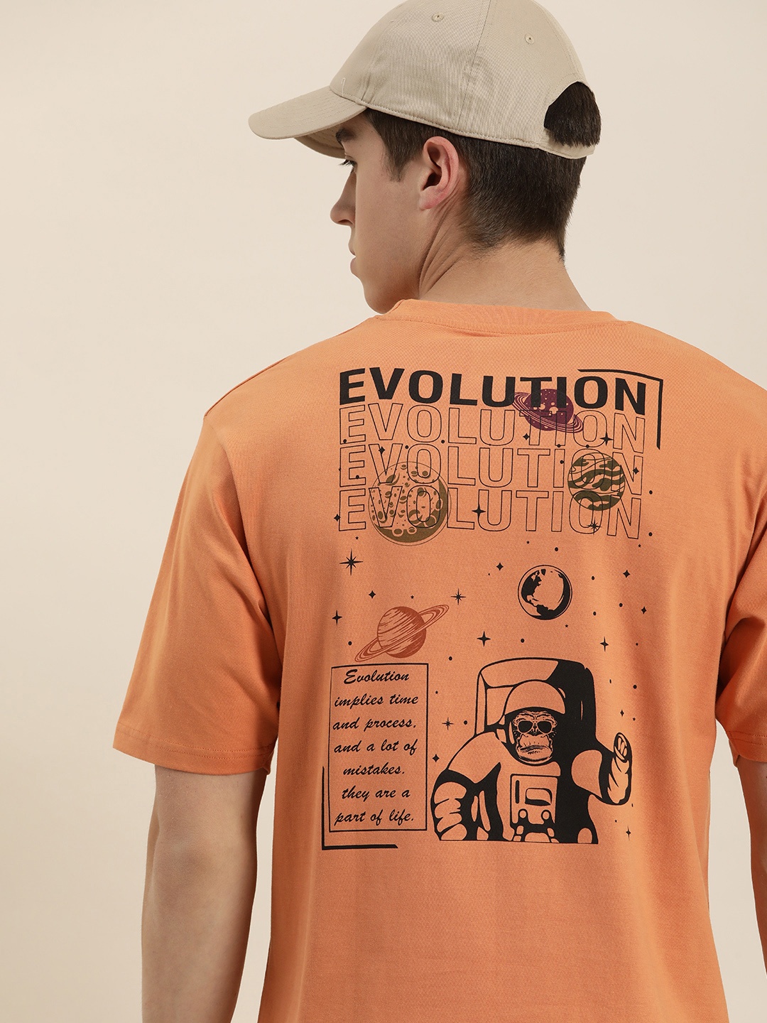 

Difference of Opinion Printed Cotton Oversized T-shirt, Orange