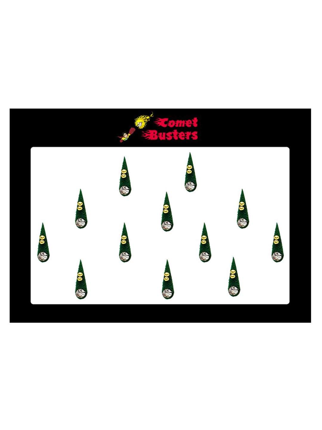 

Comet Busters Green Embellished Handcrafted Beautiful Traditional Designer Bindis - 12 Pcs