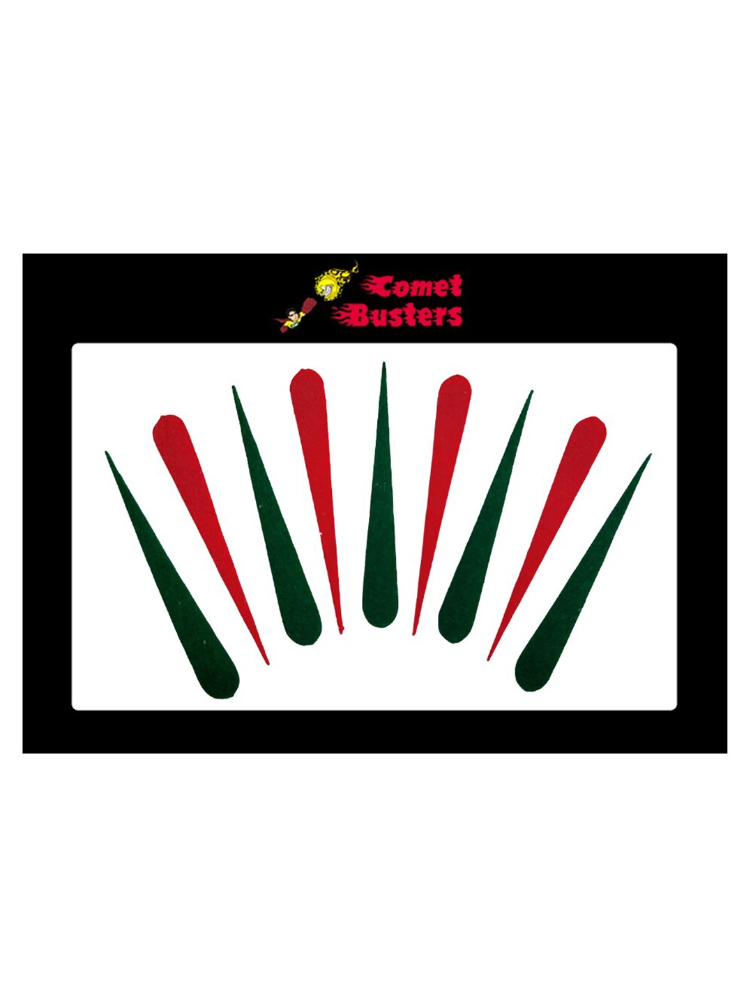 

Comet Busters Black & Red Handcrafted Beautiful Traditional Designer Bindis - 9 Pcs