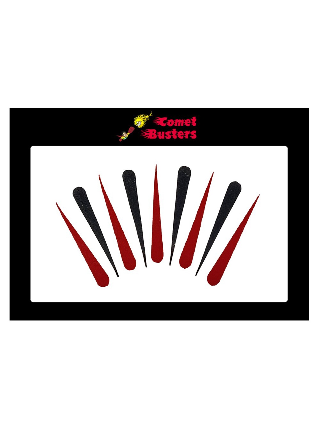 

Comet Busters Black & Red Handcrafted Beautiful Traditional Designer Bindis - 9 Pcs