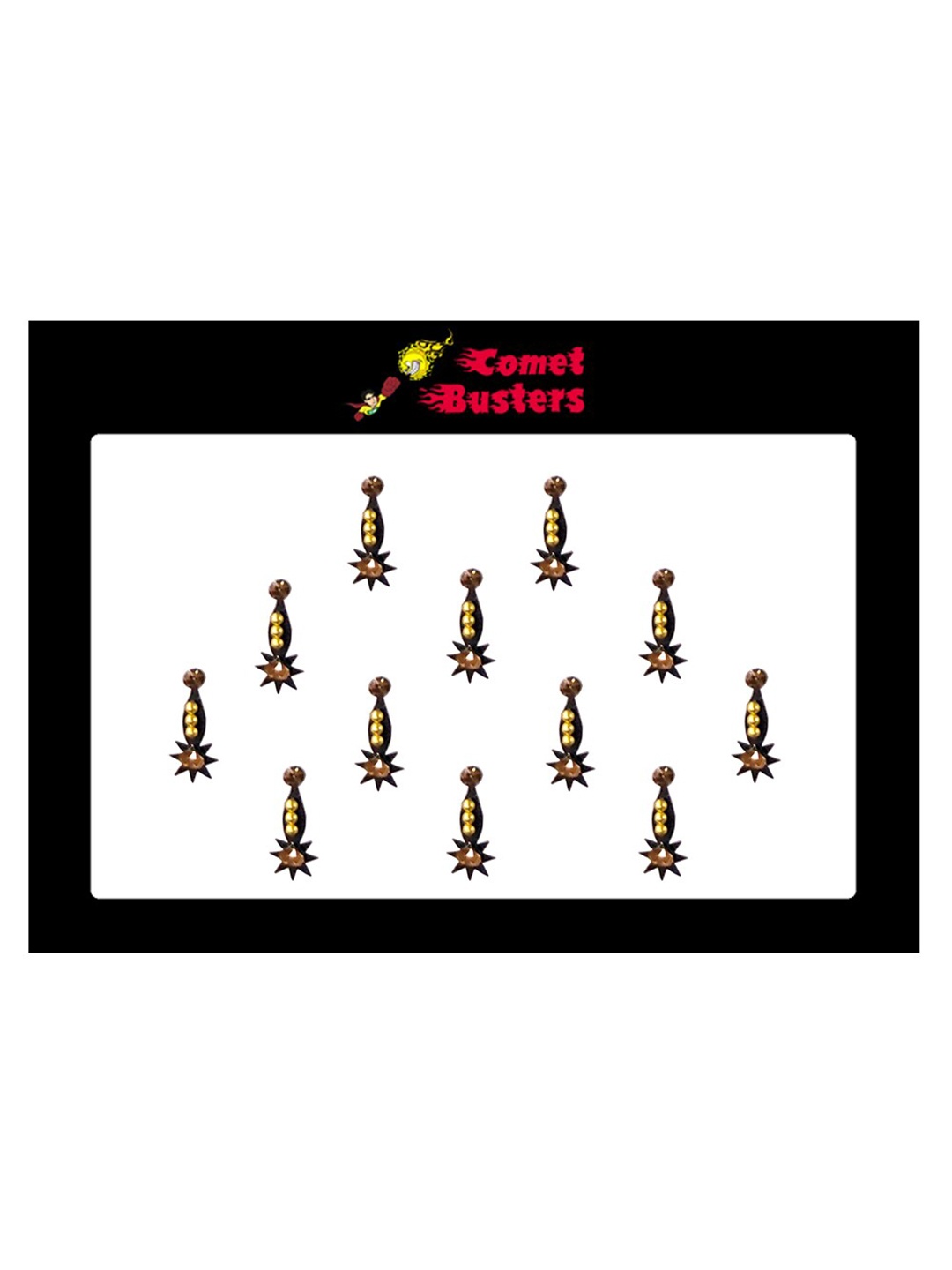 

Comet Busters Black Embellished Handcrafted Beautiful Traditional Designer Bindis - 12 Pcs