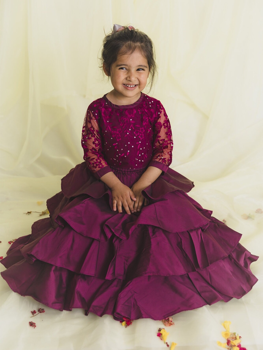 

SAKA DESIGNS Girls Embroidered Ready to Wear Lehenga & Blouse With Dupatta, Purple