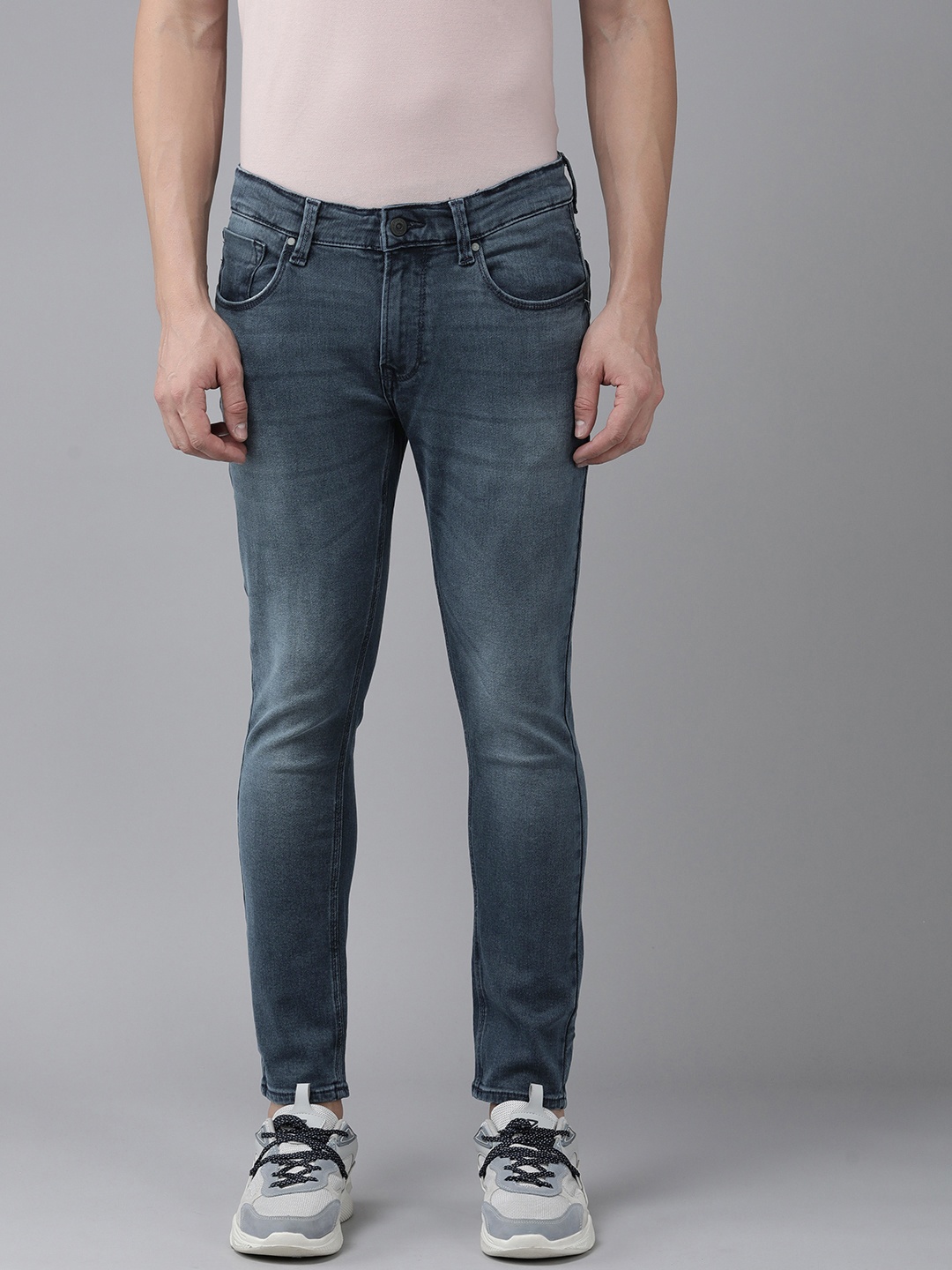 

SPYKAR Men Kano Slim Fit Heavy Fade Stretchable Jeans, Blue