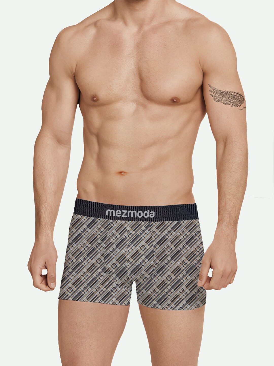 

mezmoda Men Printed Ultra Soft Trunk M31-MZMBX1-106, Grey