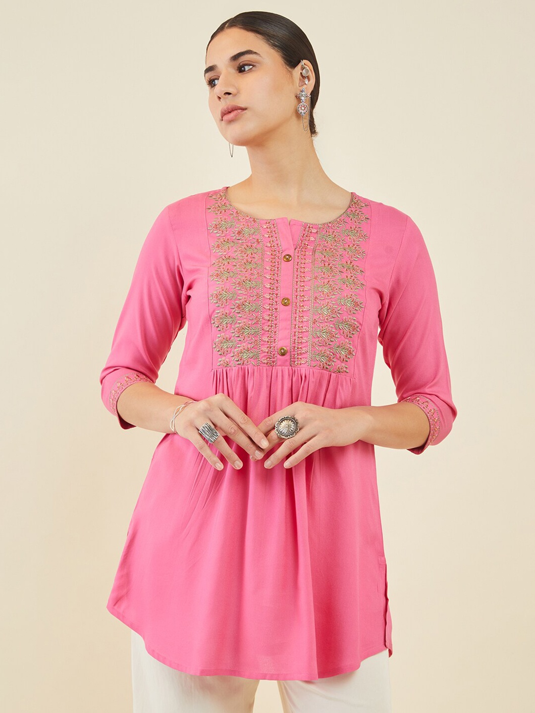 

Soch Floral Embroidered Tunic, Pink