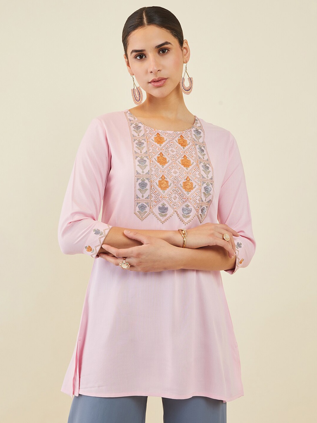 

Soch Floral Embroidered Tunic, Pink