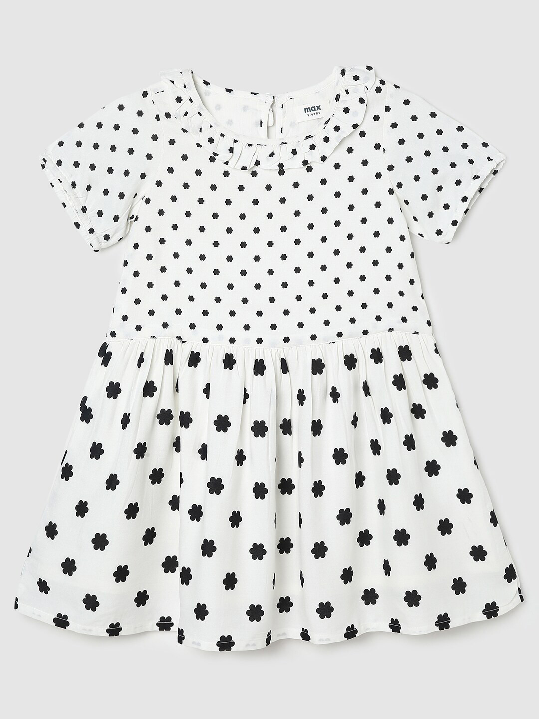 

max Girls Polka Dot Printed Dress, White