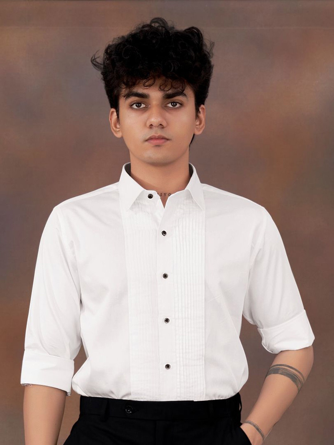 

FRENCH CROWN Standard Opaque Formal Shirt, White